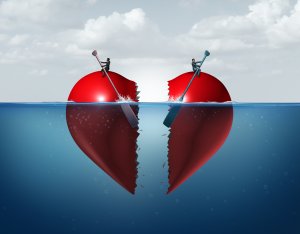 Illustration of heart broke in two