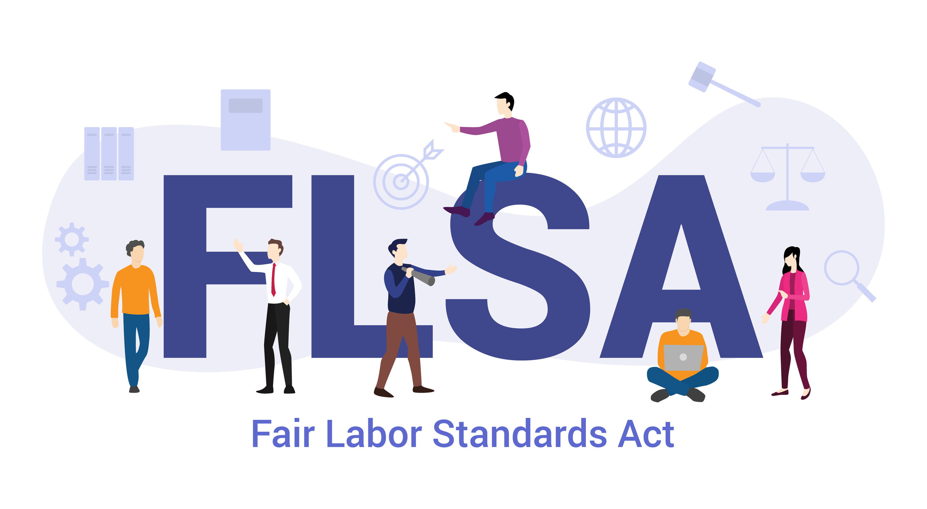 Flsa Fair Labor Standards Act Concept With Big Word Or Text And