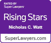 Rising Stars Super Lawyers badge for Nicholas C. Watt